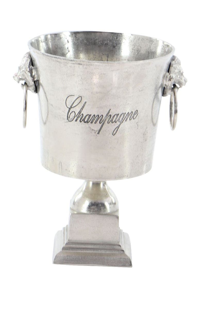 SONOMA SAGE HOME Silver Aluminum Champagne 2 Bottle Ice Bucket with Champagne Text, Main, color, 