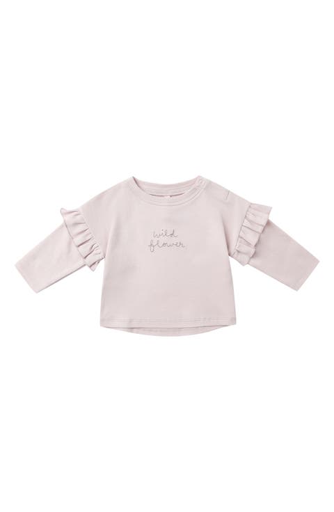 Kids' Ruffle Long Sleeve Organic Cotton Top