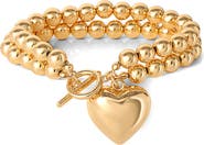 Jessica Simpson Bead Heart Bracelet