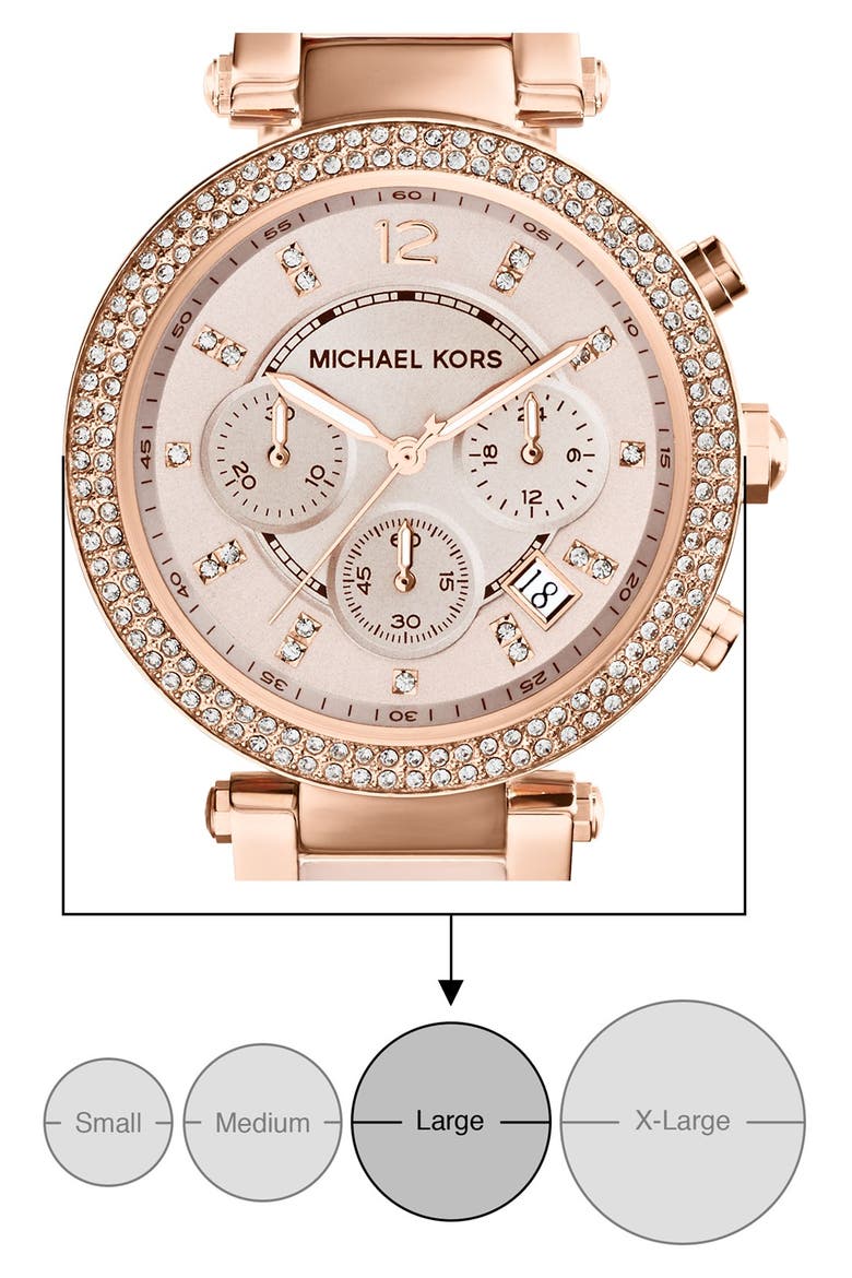 'Parker' Blush Acetate Link Chronograph Watch, 39mm, Alternate, color, ROSE GOLD