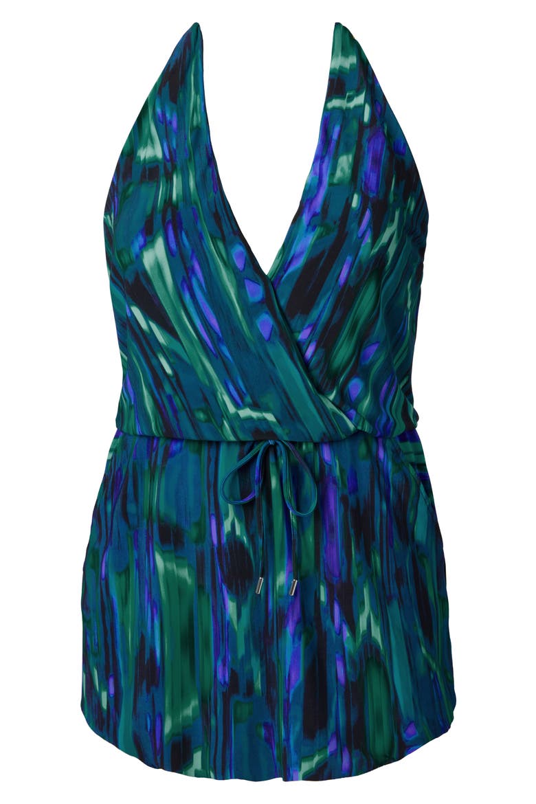 Ellie Rainfall Skirted One-Piece Swimsuit, Alternate, color, BLUE MULTI