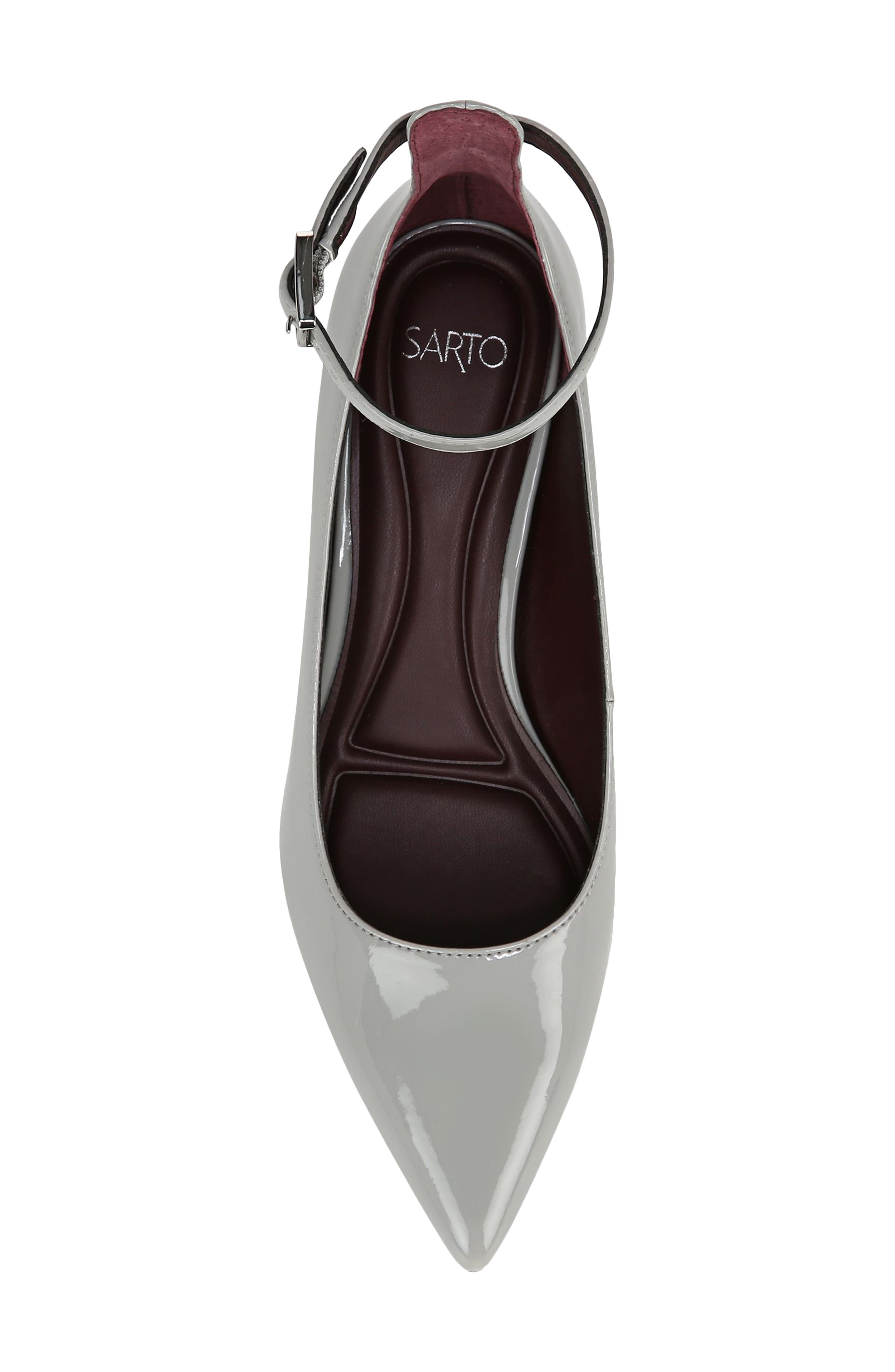 Vitale Ankle Strap Pointed Toe Pump, Alternate, color, GREY