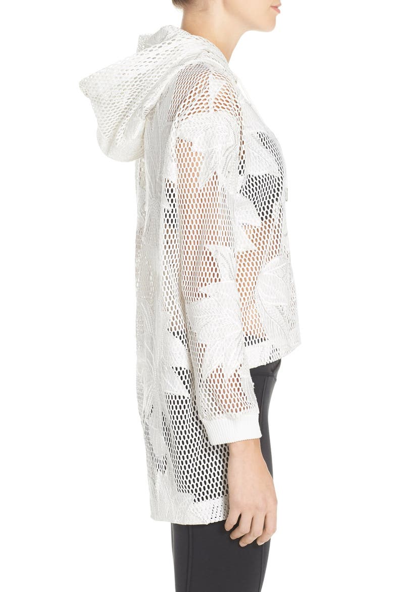 'Spring Fling' Mesh Hoodie, Alternate, color, WHITE
