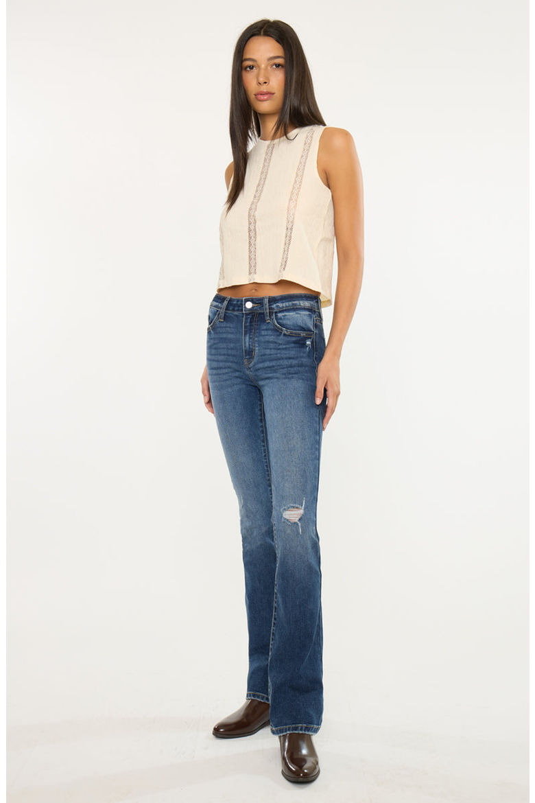 Brooklyn Essentials High Rise Skinny Bootcut Jeans, Alternate, color, Dark Wash