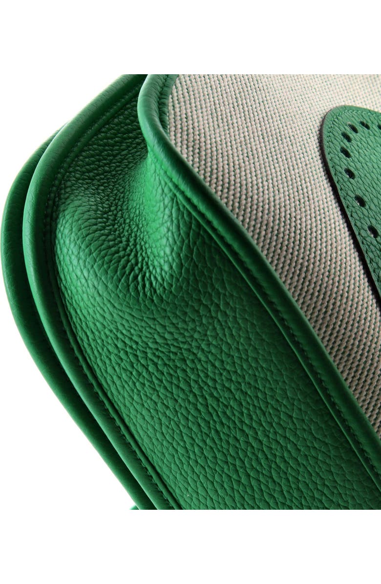 Pre-Owned Hermes Evelyne Bag Gen III Toile and Leather PM, Alternate, color, Green