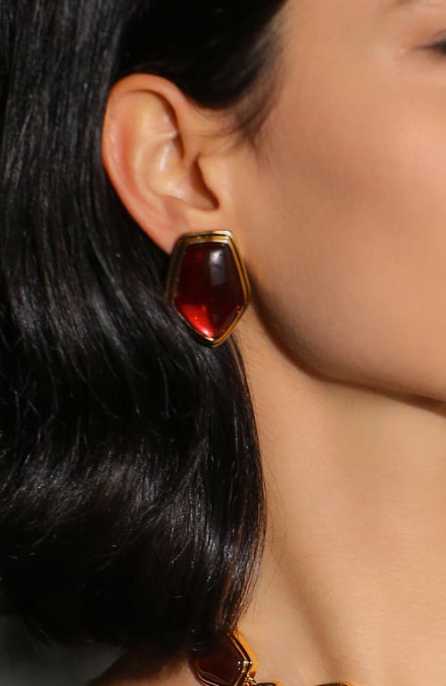 Rc Retro Chic Rome Velvet Earrings In Red
