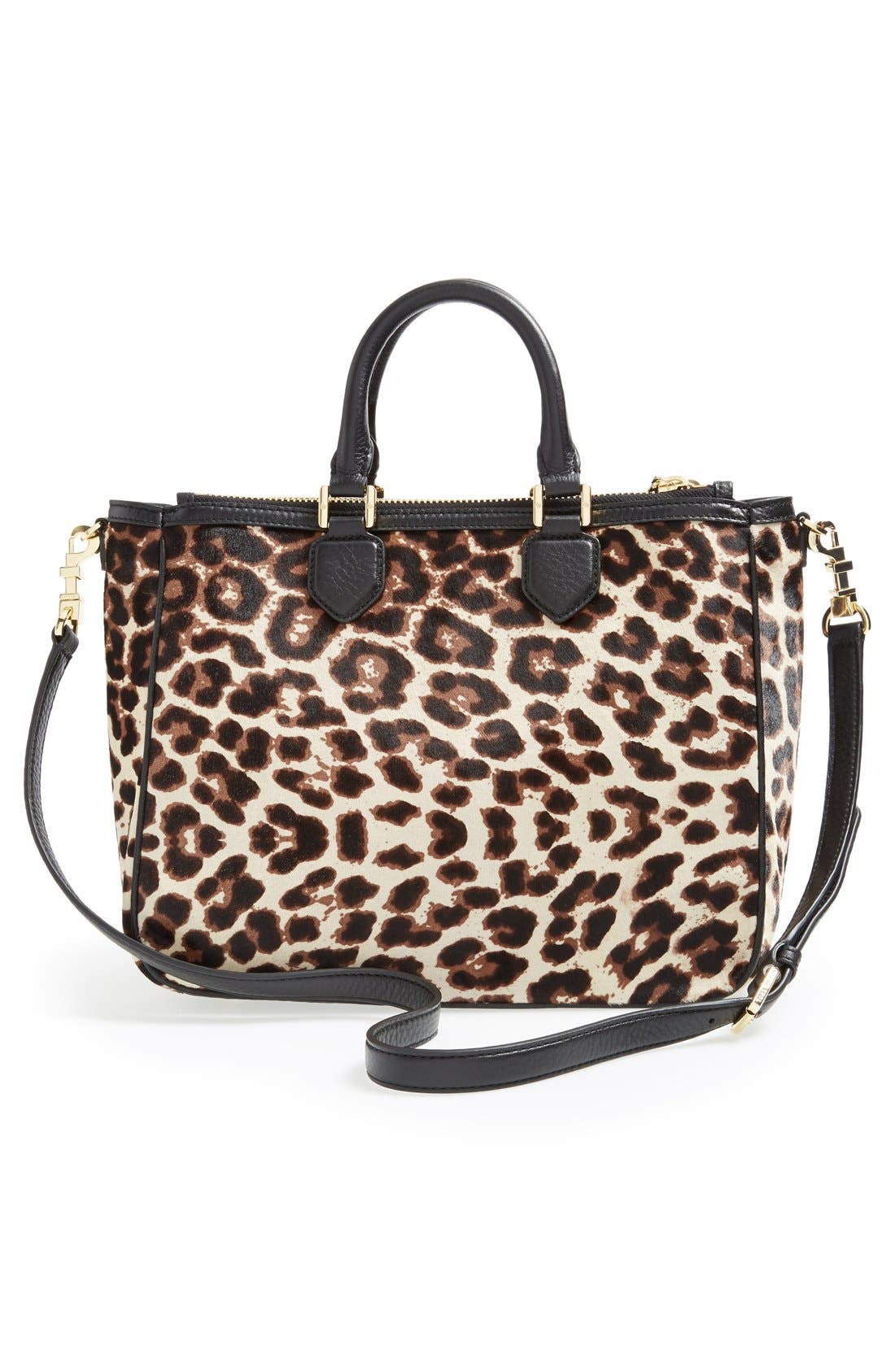 'Robinson' Genuine Calf Hair & Leather Tote, Alternate, color, SNOW LEOPARD