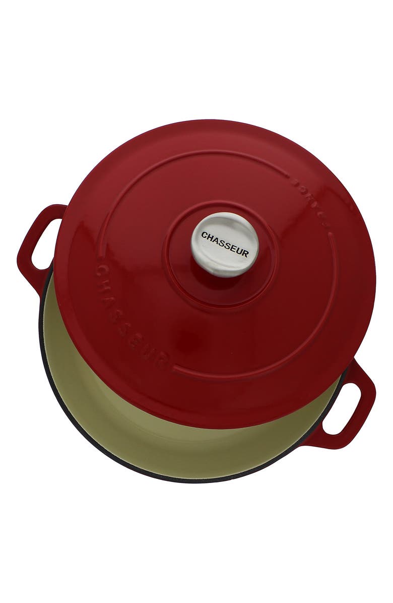 CHASSEUR 1.8-quart Red French Enameled Cast Iron Braiser With Lid, Alternate, color, Red