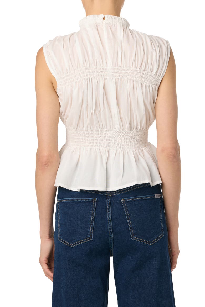 Sleeveless Cotton Voile Peplum Top, Alternate, color, WHITE