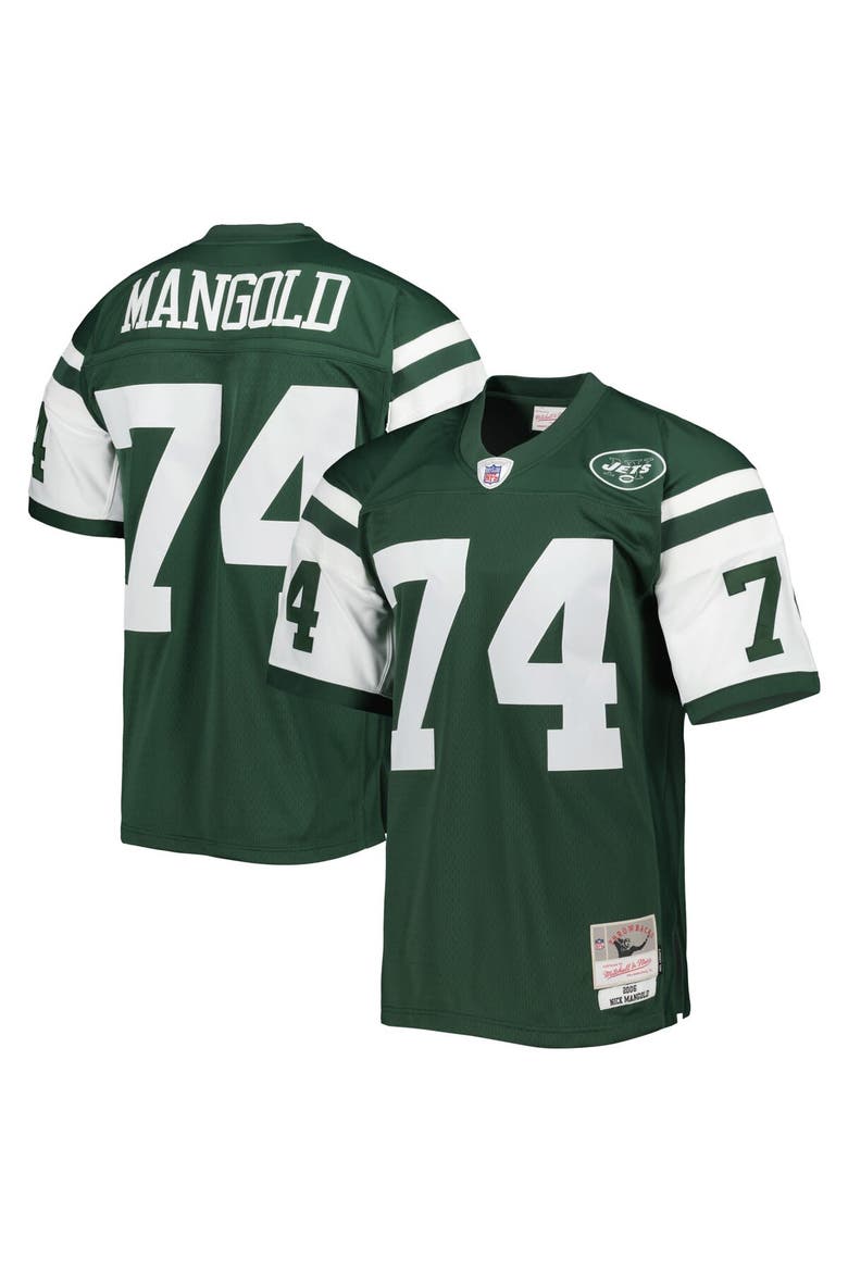 Men's Mitchell & Ness Nick Mangold Green New York Jets Legacy Replica Jersey, Main, color, Green