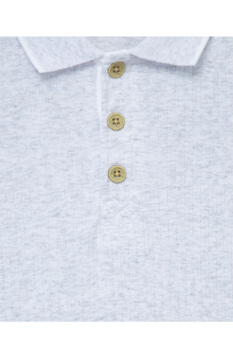 Little Me Knit Polo Romper, Alternate, color, Grey