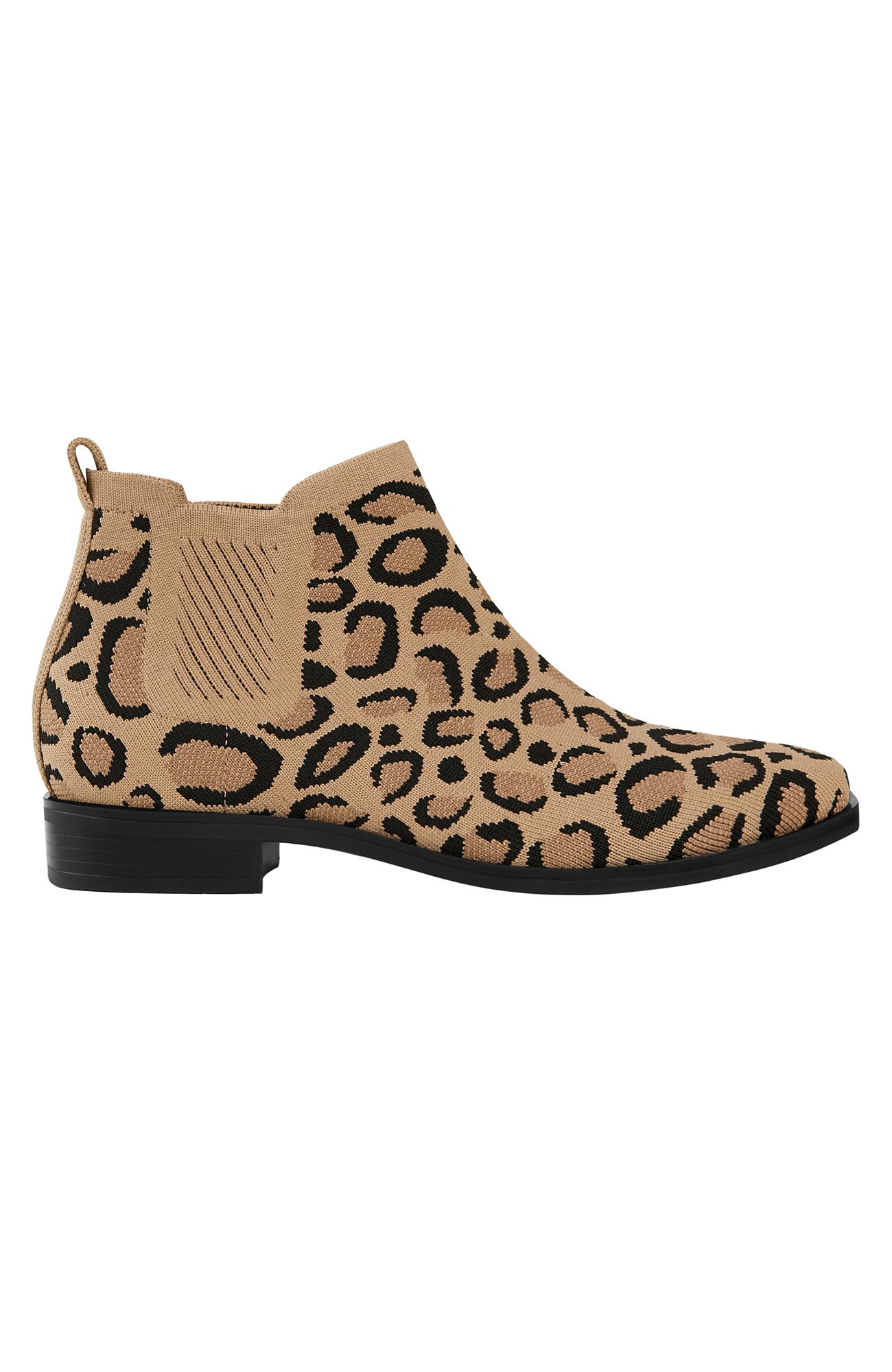 Square-Toe Water-Repellent Ankle Boots, Alternate, color, DARK LEOPARD
