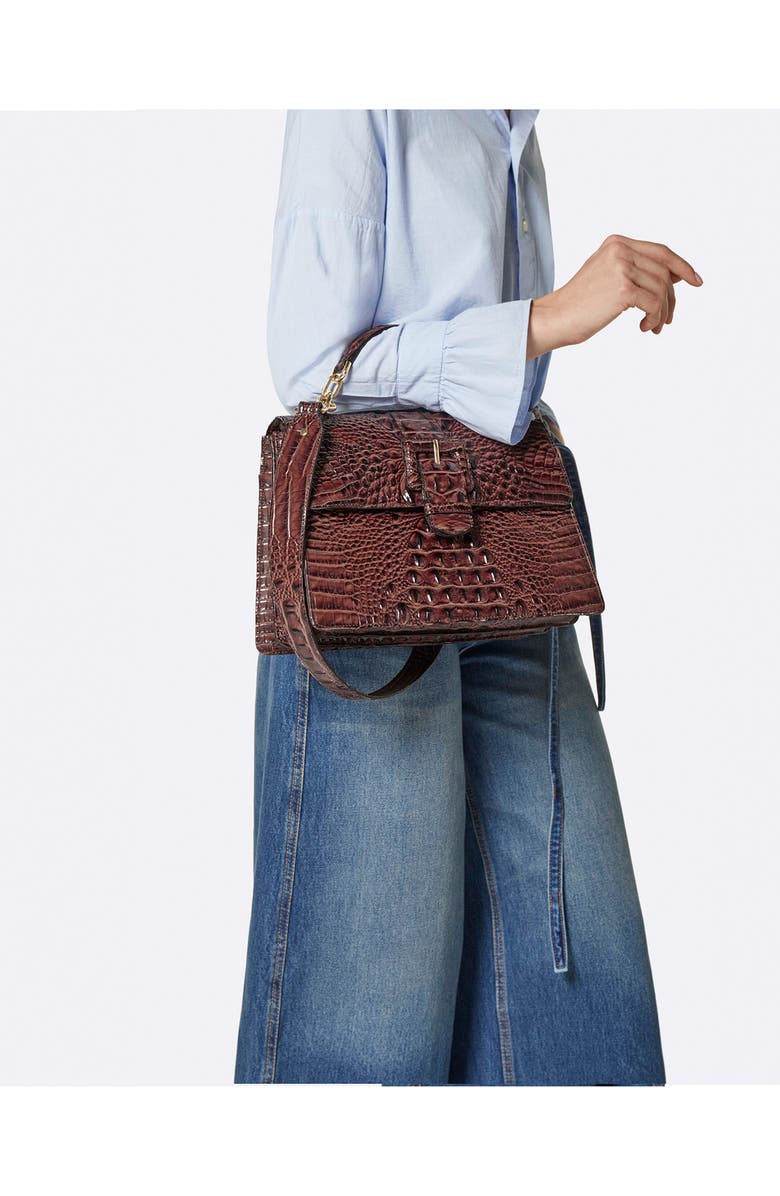 Brahmin Hallie Croc Embossed Top Handle Bag, Alternate, color,