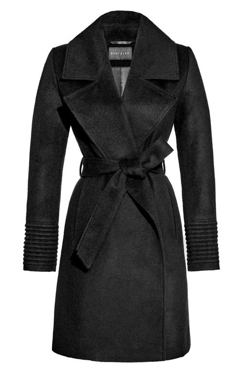 Sentaler Alpaca & Wool Wrap Coat In Black