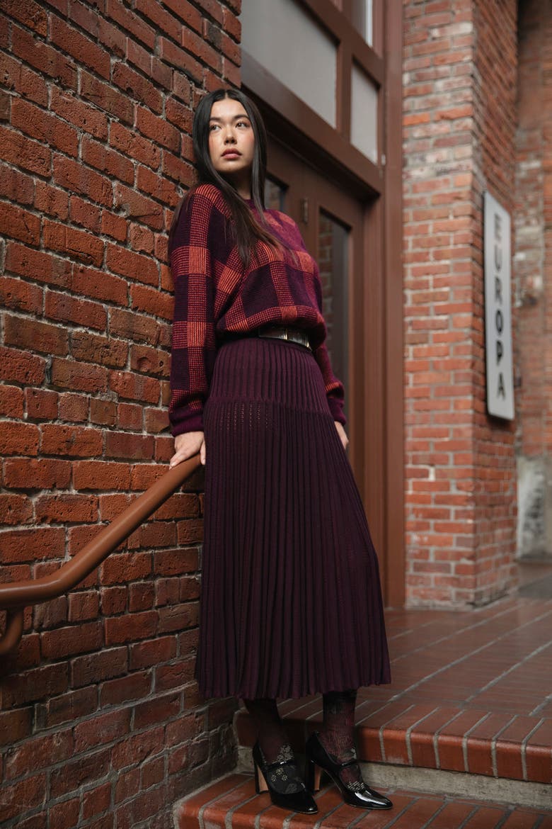Soleil Skirt, Alternate, color, AUBERGINE