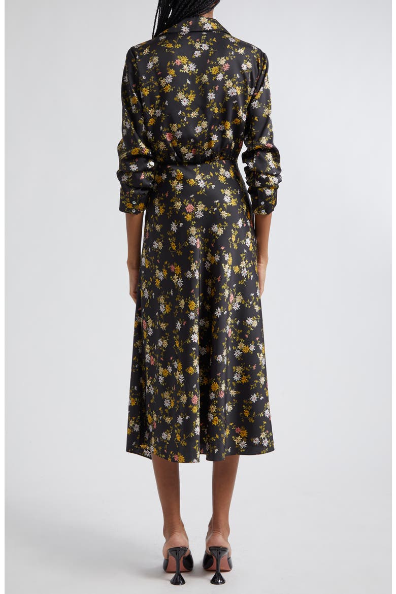 Jacey Floating Daisies Shirtdress, Alternate, color, BLACK MULTI