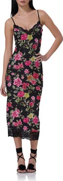 AFRM Nissa Lace Trim Midi Slipdress