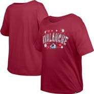 New Era Girl's Youth New Era Dark Red Colorado Avalanche Flip Sequin T-Shirt