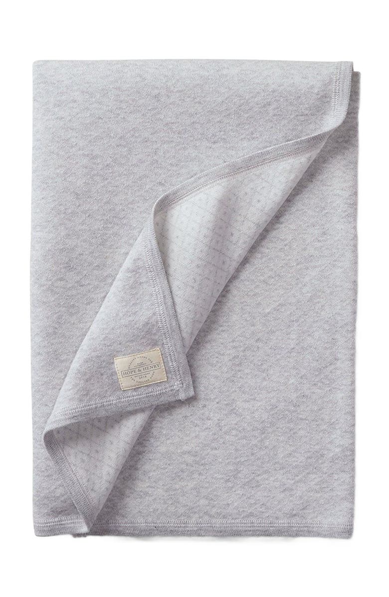 Hope & Henry Baby Jacquard Sweater Blanket, Main, color, Light Grey