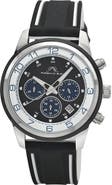 PORSAMO BLEU Arthur Chronograph Leather of Silicone Strap Watch, 44mm