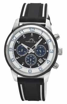 Arthur Chronograph Leather of Silicone Strap Watch, 44mm