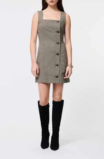 French Connection Houndstooth Sleeveless Button Front Minidress