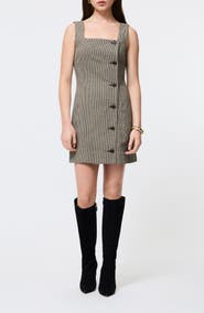 French Connection Houndstooth Sleeveless Button Front Minidress