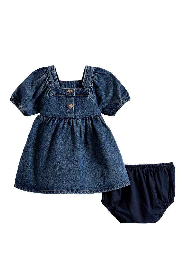 Gretta Denim Dress & Bloomers Set, Alternate, color, DENIM