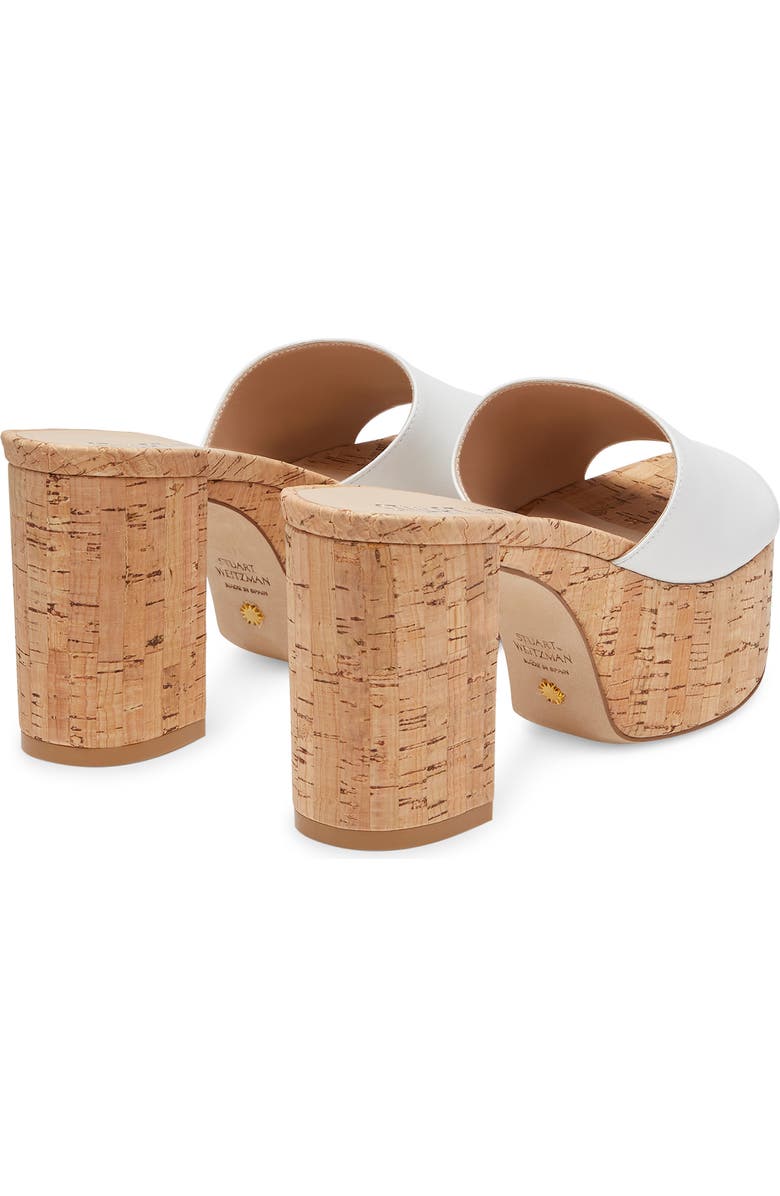 Stuart Weitzman Squarehigh Platform 95 Slide Sandal, Alternate, color, White.