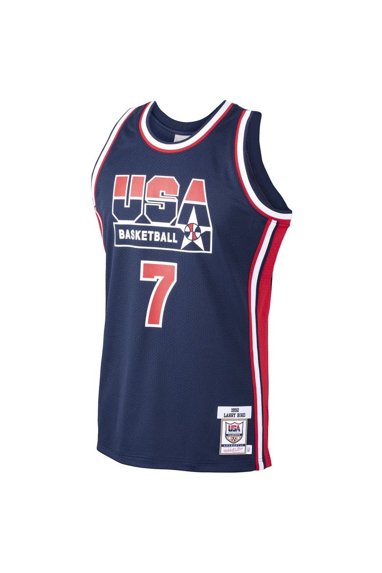Men's Mitchell & Ness Larry Bird Navy USA Basketball Home 1992 Dream Team Authentic Jersey, Alternate, color, Navy