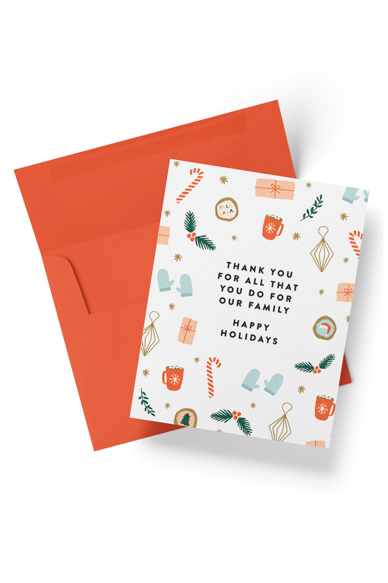 Holiday Thank You Boxed Set of 8 Cards, Main, color, Red Envelope