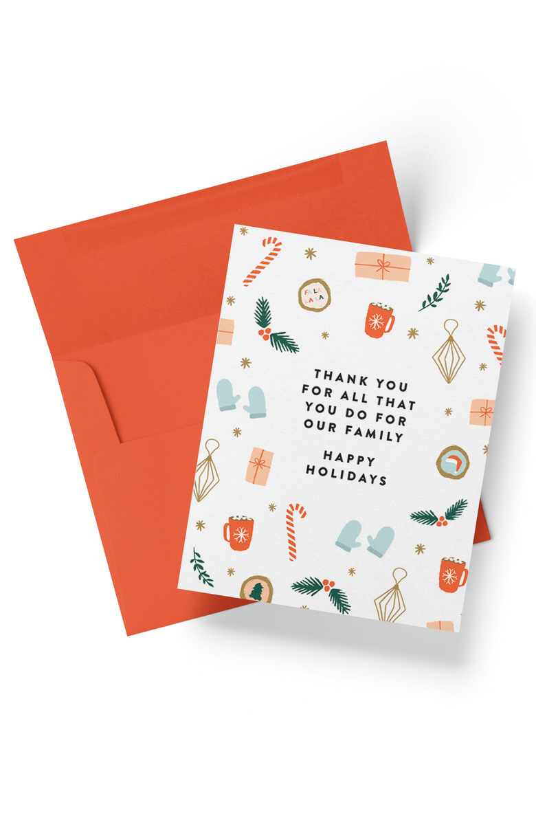 Joy Paper Co. Holiday Thank You Boxed Set of 8 Cards, Main, color, Red Envelope