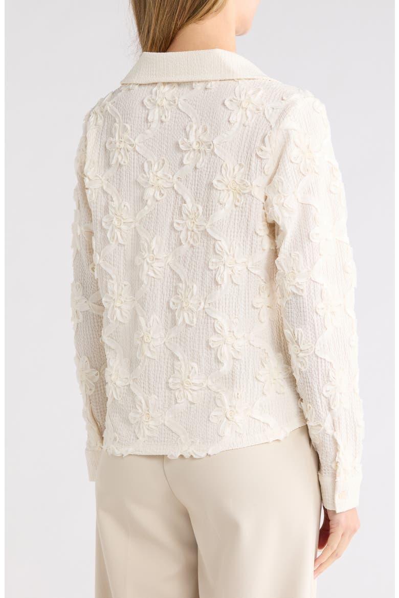 Appliqué Flower Blouse, Alternate, color, CREAM