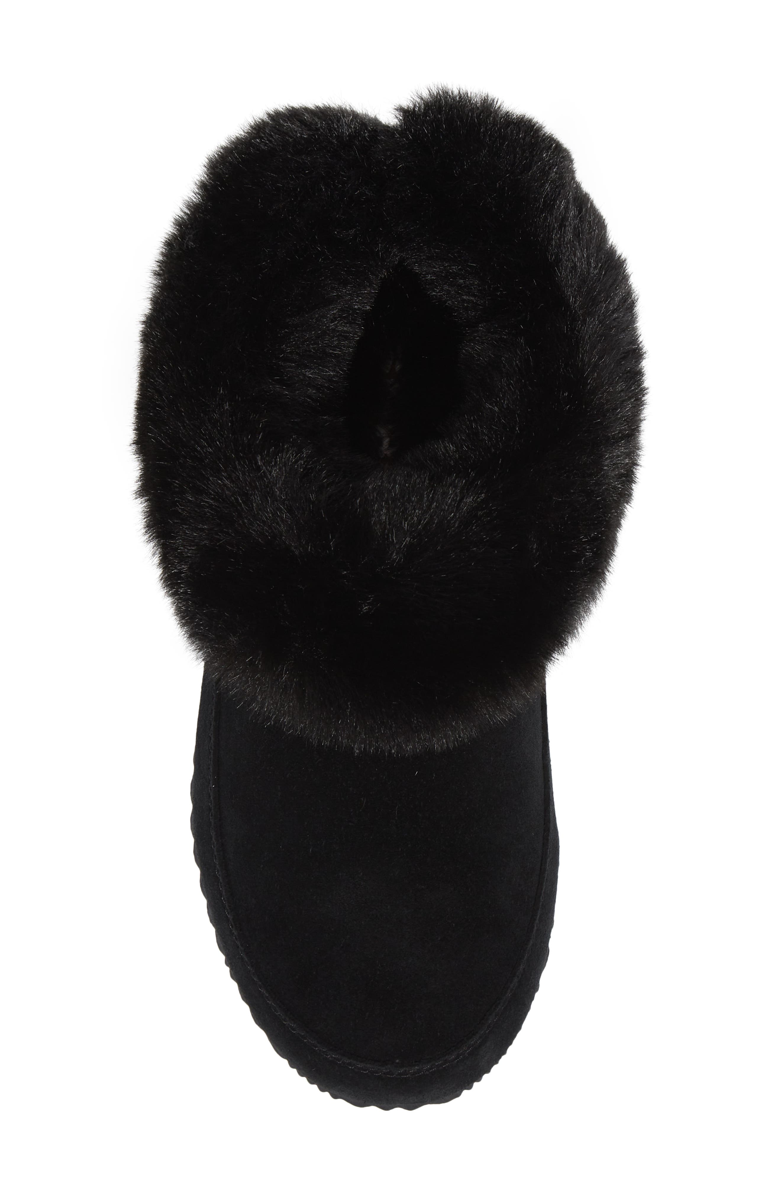 SOREL Go Coffee Run Faux Fur Slipper, Alternate, color, Black Sea Salt