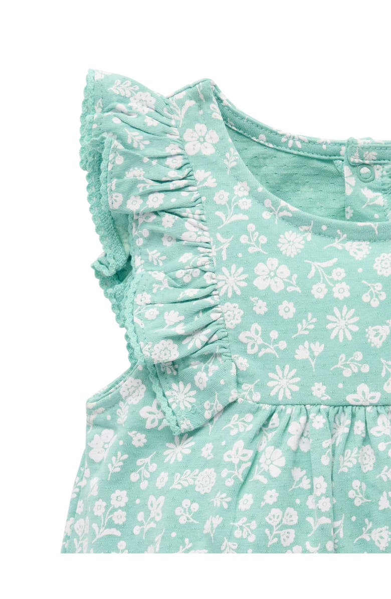 Purebaby Ruffle Shortie Romper & Headband Set, Alternate, color, Silhouette Print