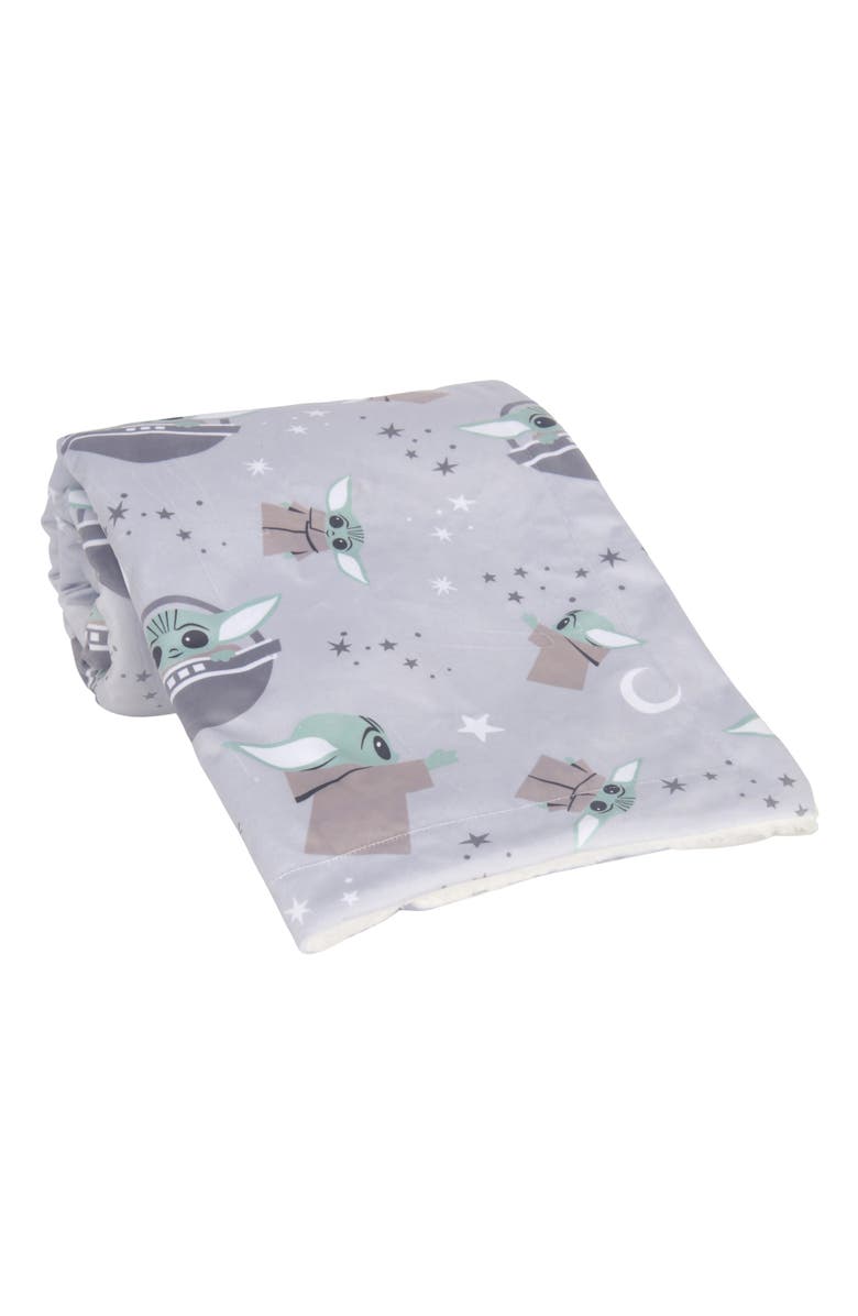 Lambs & Ivy Star Wars Cozy Friends Baby Yoda/Grogu Fleece Baby Blanket, Alternate, color, 