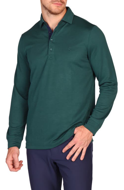 Tailorbyrd Long Sleeve Polo In Green