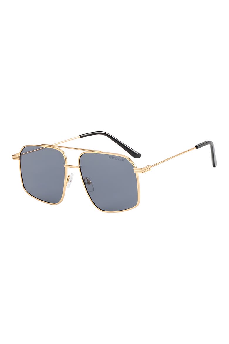 Arden 56mm Polarized Aviator Sunglasses, Alternate, color, GOLD / BLACK