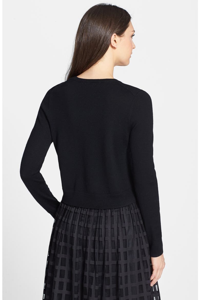 'Sarita' Windowpane Lace Skirt, Alternate, color, BLACK