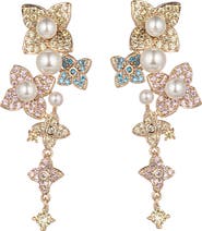 EYE CANDY LOS ANGELES Isabella Flower CZ & Pearl Statement Earrings