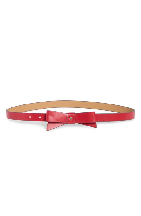 spade bow leather belt