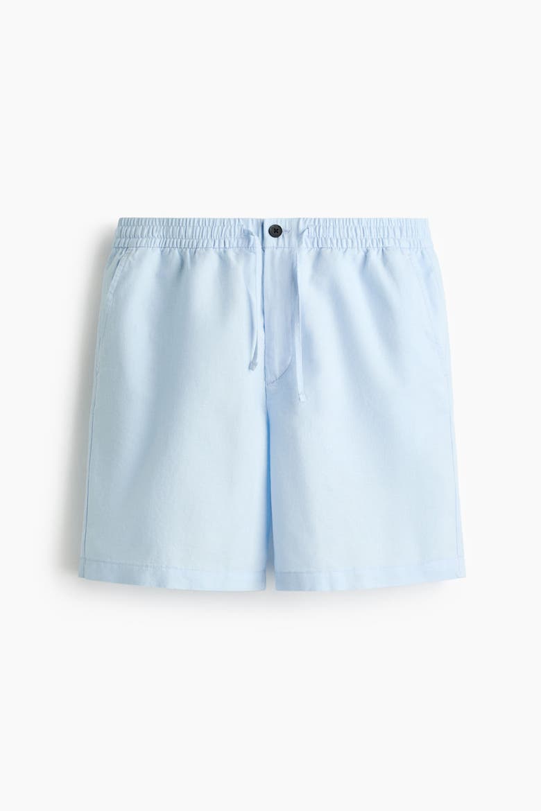 Regular Fit Linen-blend Shorts, Alternate, color, Light blue