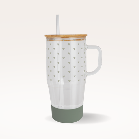 Sage Mini Hearts Tumbler & Boot Set