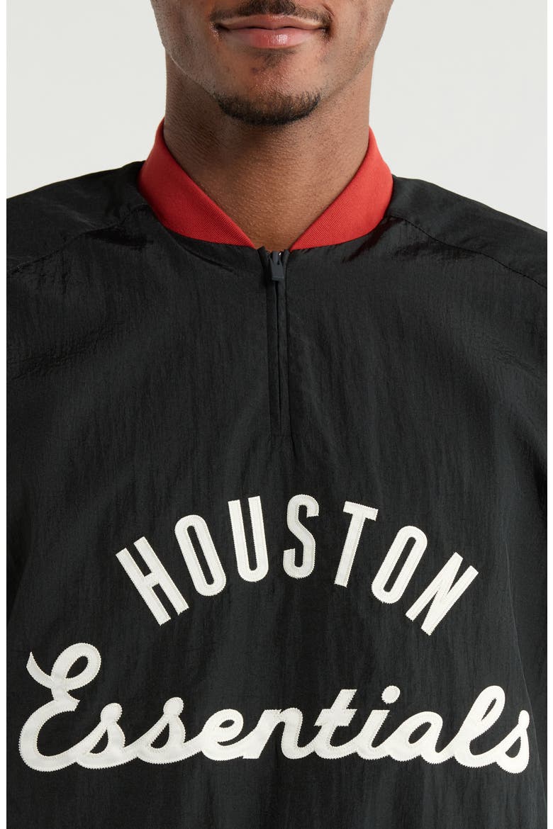 Astros Half Zip Graphic Pullover, Alternate, color, BLACK