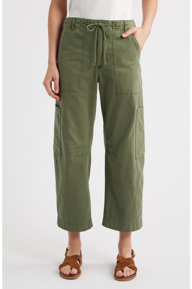 Sabrina High Waist Barrel Twill Utility Pants, Main, color, MEADOW