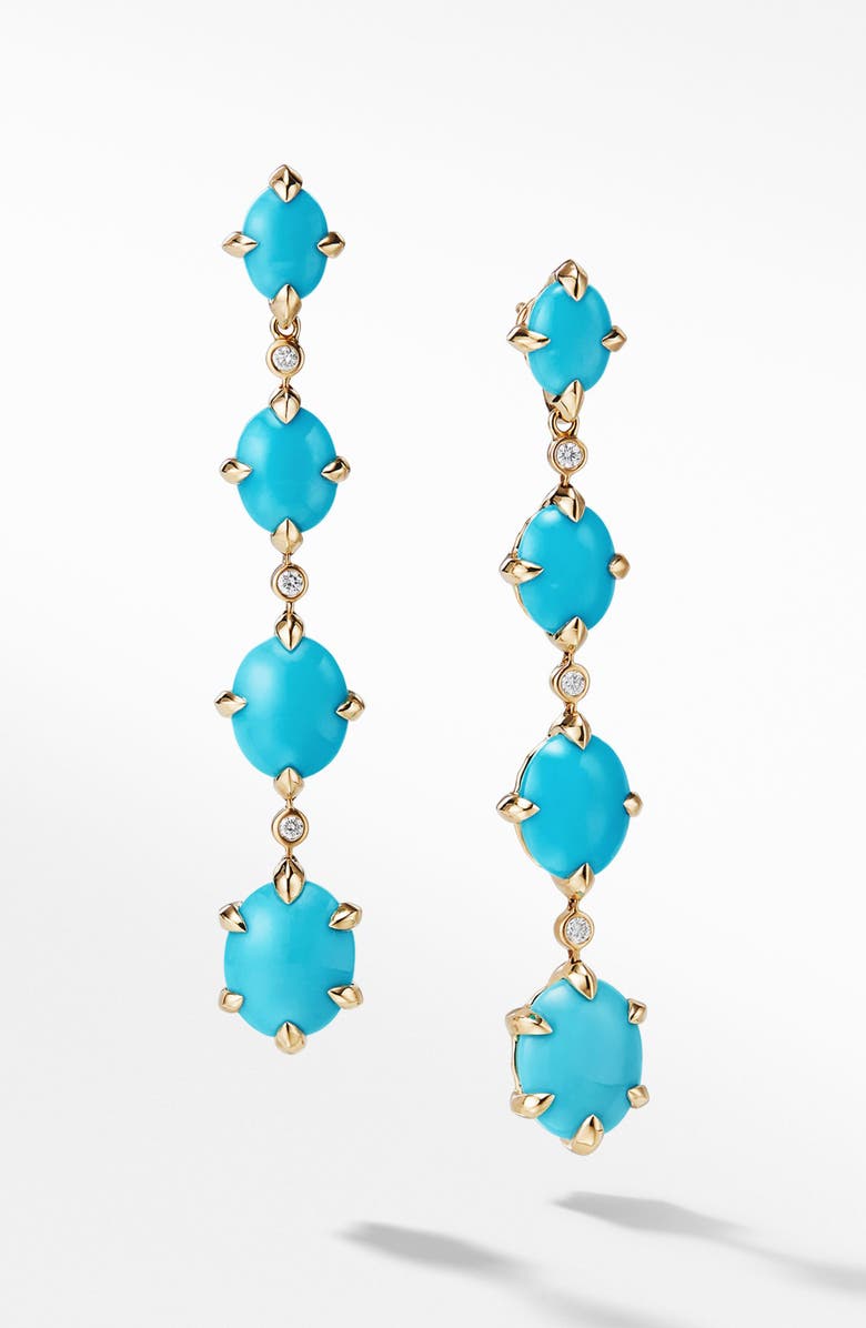 David Yurman Châtelaine<sup>®</sup> 18k Gold Drop Earrings with Diamonds, Main, color,