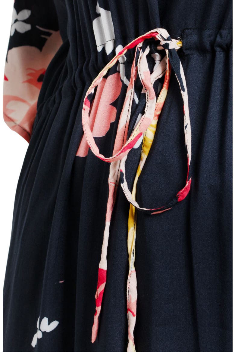 Floral Print Cover-Up Kaftan, Alternate, color, BLACK COMBO