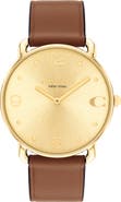 COACH Elliot Leather Strap Watch, 36mm