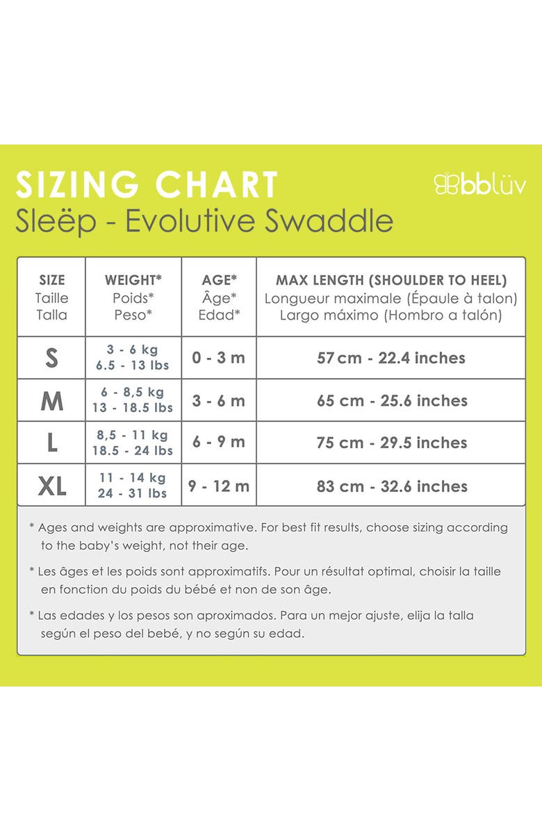 bbluv Sleep - 3 in 1 Convertible Swaddle, Alternate, color, White