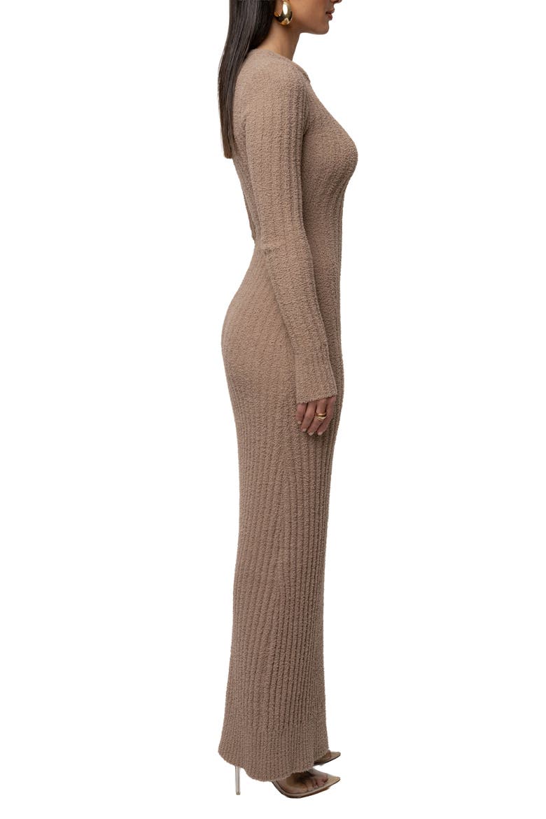 First Class Ribbed Maxi Dress, Alternate, color, Taupe